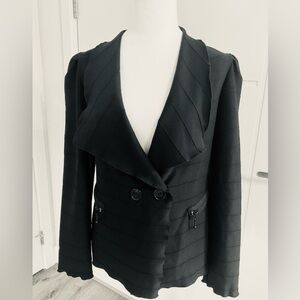 ****Joesph Ribkoff**** Chic Black  Fitted Blazer with Shawl style collar.